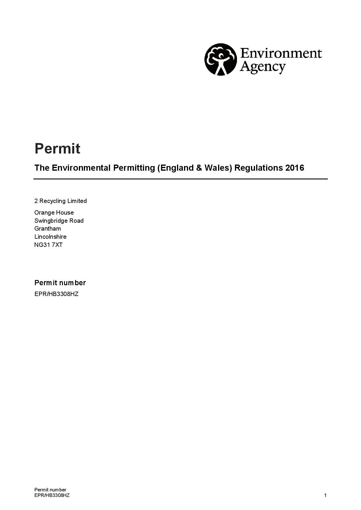 2 Recycling Site Licence