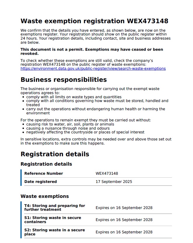 2 Recycling Waste Licences S1, S2 and T4 2025 2028